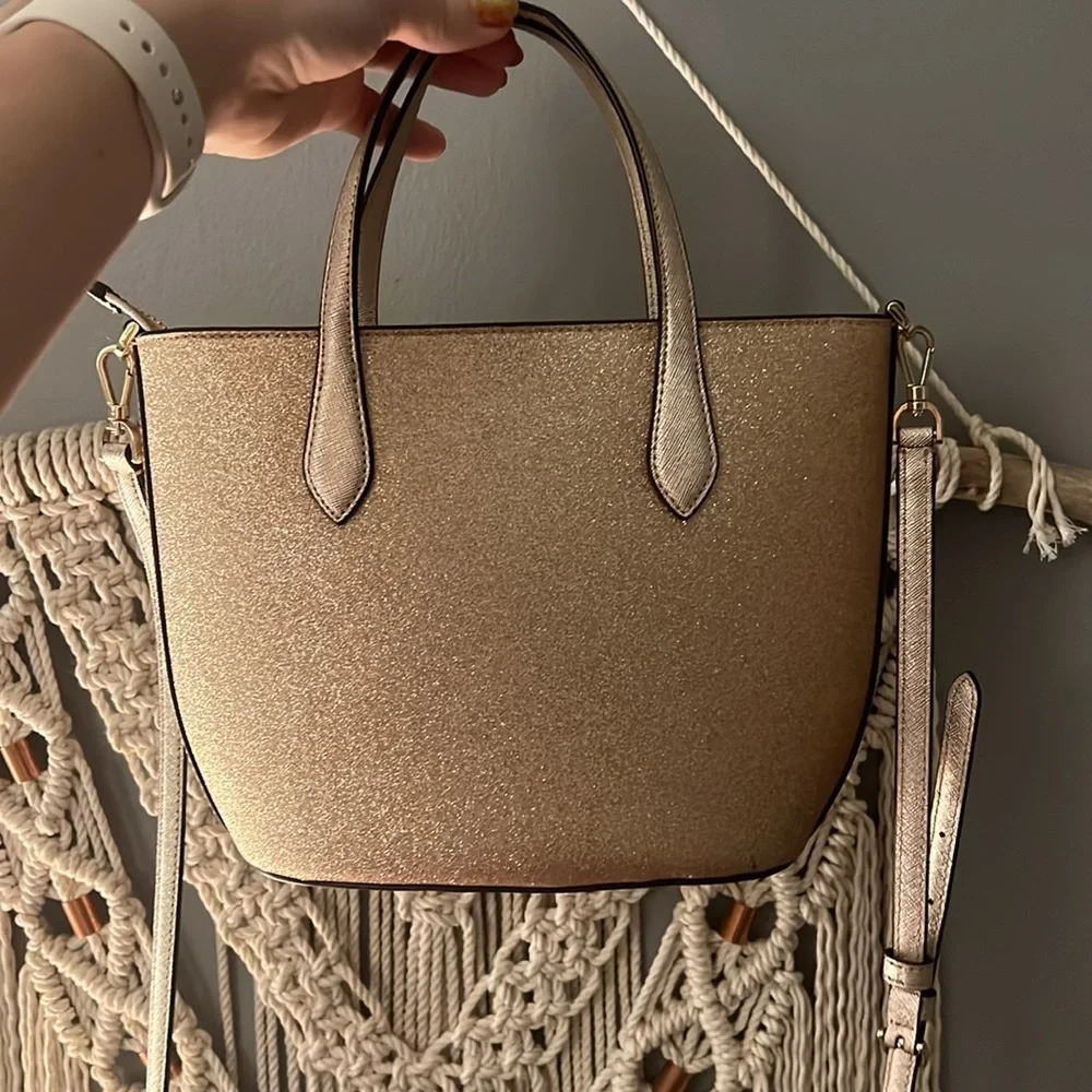 Kate Spade Tinsel Glitter Satchel- Rose Gold - Picture 4 of 8